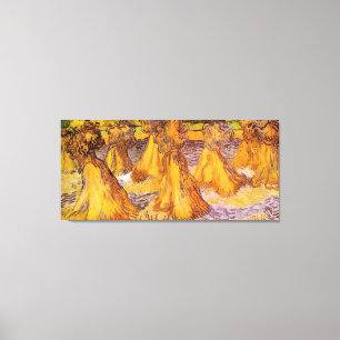 Gebied met Stacks of Wheat door Van Gogh. Canvas Afdruk