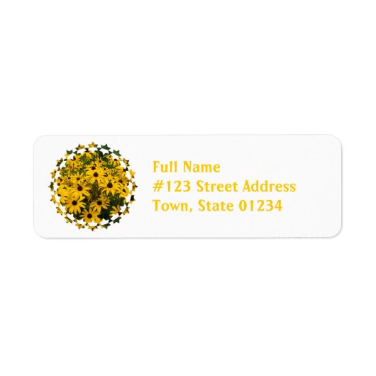 Gebied van Black Eyed Susan Mailing Labels (Voorkant)