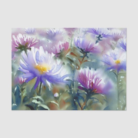 Gebied van Bloemen-Aster (C) Waterverf Tissuepapier (Voorkant)