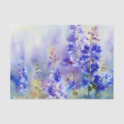 Gebied van Bloemen-Delphinium (D) Waterverf Tissuepapier (Voorkant)