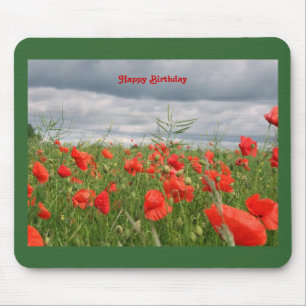 Gebied van bloemen "Happy Birthday" Mousepad Muismat