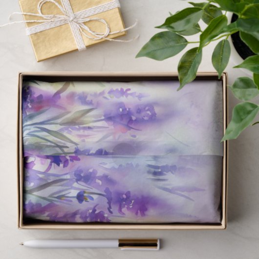 Gebied van Bloemen-Lavendel (A) Waterverf Tissuepapier (Geschenk)
