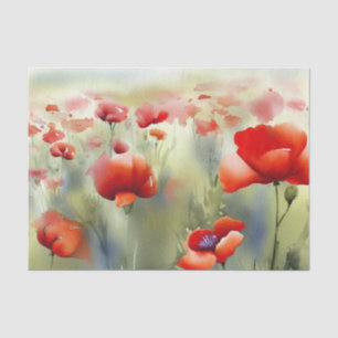Gebied van Bloemen-Poppy (B) Waterverf Tissuepapier
