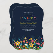 Gebied van bloemen uitnodiging (Voorkant / Achterkant)