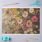 Gebied van bloemen verhoogt heldere kleuren decoup tissuepapier (Craft)