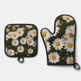 Gebied van Daisies Pothouder & Oven Mitt Ovenwant & Pannenlap Set