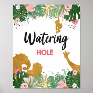 Gebied van de Hole Safari Dieren Girl Birthday Poster