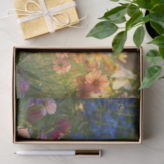 Gebied van de lentebloemen decoupage tissuepapier (Geschenk)