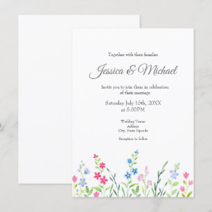 Gebied van gemengde Waterverf wilde bloemen Kaart