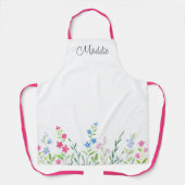 Gebied van gemengde Waterverf wilde bloemen Schort (Voorkant)