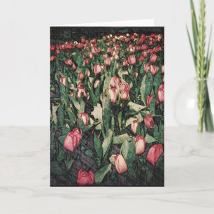 Gebied van het Roze Wenskaart van Balnk van Tulpen Kaart