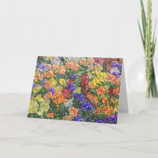 Gebied van multicolored pansies editable notitieka kaart