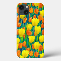 Gebied van Oranje en gele Tulpen