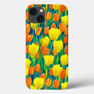 Gebied van Oranje en gele Tulpen iPhone 13 Hoesje