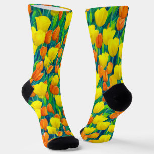 Gebied van Oranje en gele Tulpen Sokken