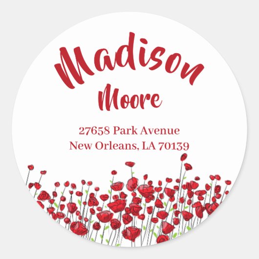 Gebied van rode klaproos envelop zegel (Voorkant)