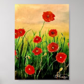 Gebied van rode papavers poster (Voorkant)
