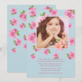 Gebied van Rozen Fotouitnodiging Kaart (Voorkant / Achterkant)