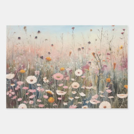 Gebied van Wildbloemen Verpakkingsdocument Vlakke  Inpakpapier Vel