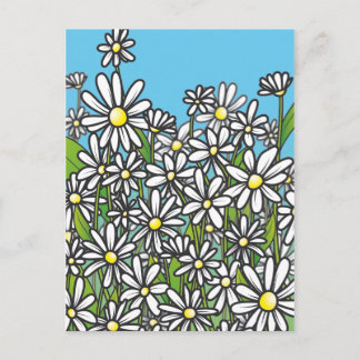 Gebied van witte melkbloemen briefkaart