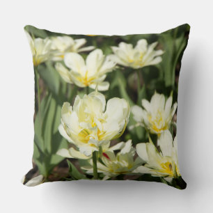 Gebied van witte tulpen Foto Kussen