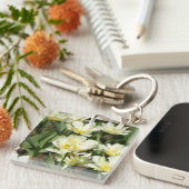 Gebied van witte tulpen Foto Sleutelhanger (Voorkant Rechts)