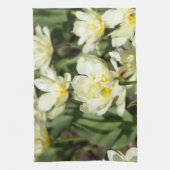 Gebied van witte tulpen Foto Theedoek (Verticaal)