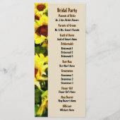 Gebied van Zonnebloemen Wedding Program Programma (Achterkant)