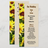 Gebied van Zonnebloemen Wedding Program Programma (Voorkant / Achterkant)