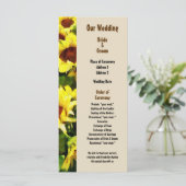 Gebied van Zonnebloemen Wedding Program Programma (Staand voorkant)