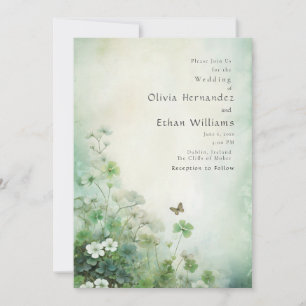 Gebieden van Clover Wedding Invitation Kaart