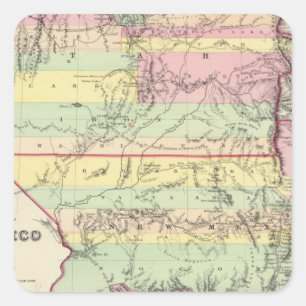 Gebieden van New Mexico en Utah Vierkante Sticker