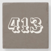 Gebiedscode 413 stenen onderzetter (Voorkant)