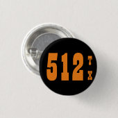 Gebiedscode 512 (Austin, TX) Ronde Button 3,2 Cm (Voorkant /achterkant)