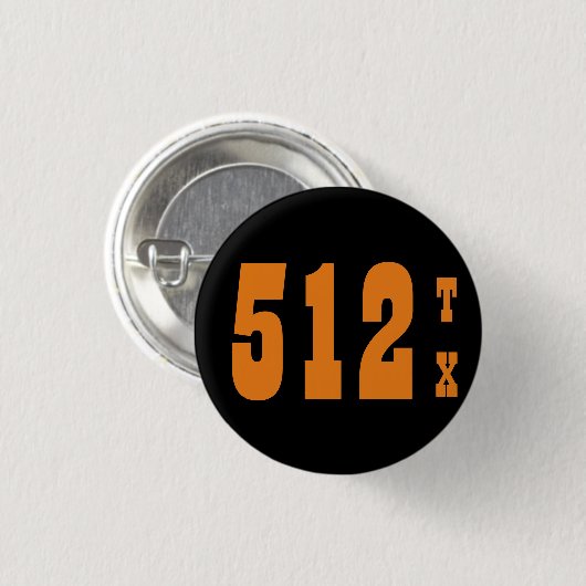 Gebiedscode 512 (Austin, TX) Ronde Button 3,2 Cm (Voorkant /achterkant)