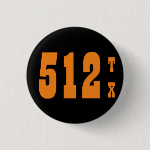 Gebiedscode 512 (Austin, TX) Ronde Button 3,2 Cm