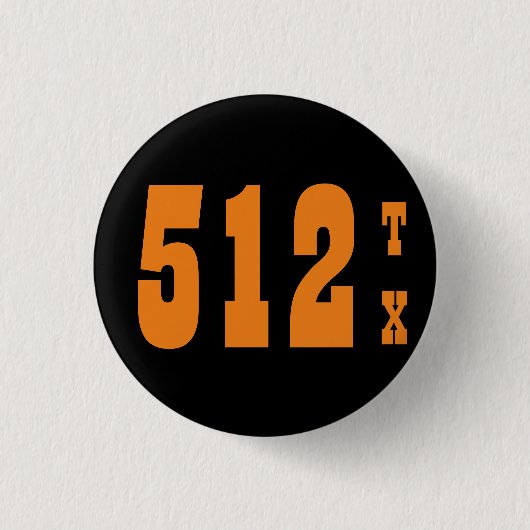 Gebiedscode 512 (Austin, TX) Ronde Button 3,2 Cm (Voorkant)