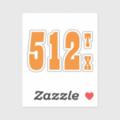 Gebiedscode 512 (Austin, TX) Sticker (Vel)