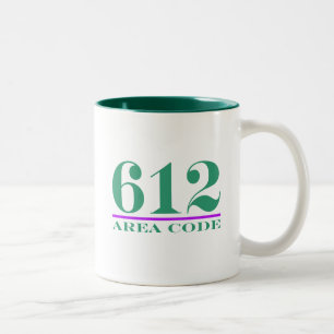 Gebiedscode 612 tweekleurige koffiemok