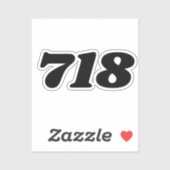 Gebiedscode 718 (New York City) Sticker (Vel)