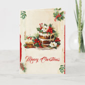  gebladerte bessen Waterverf Vrolijk kerstfeest Kaart (Voorkant)