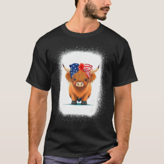 Gebleekte 4 juli Langharig Kalf USA Patriottisch T-shirt