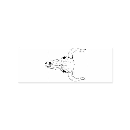 Gebleekte Bull Skull Thunder_Cove Rubberstempel (Afrduk)