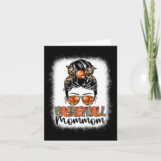 Gebleekte Bysketbyll Mommom Leopard Messy Bun Moth Kaart (Voorkant)