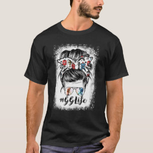 Gebleekte GG Life Hockey Moederdag Messy Bun T-shirt