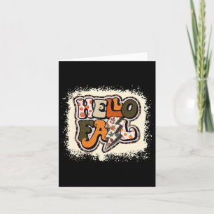 Gebleekte Hello Herfst Autumn Vibes Retro Groovy Kaart