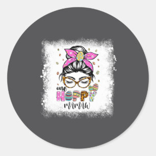 Gebleekte Hoppy Mamaw Bunny Pasen Dag Ronde Sticker
