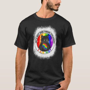 Gebleekte Laten We Eén Ding Rechtzetten Zwarte Kat T-shirt