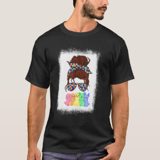 Gebleekte Lesbische Trots Kat Lgbt Gay Vlag Schatt T-shirt