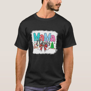 Gebleekte Mama Claus Kerstkoket Santa Bow T-shirt